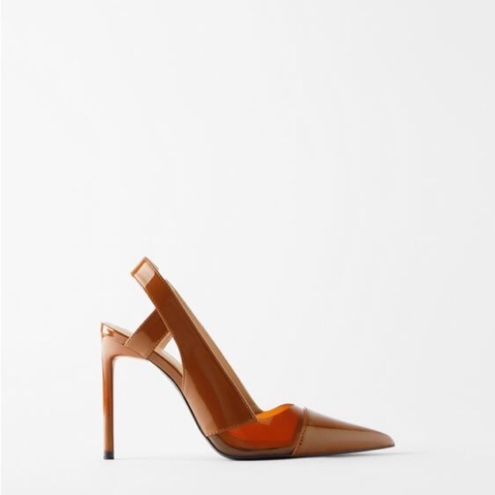 Zara brown slingback stilettos size 8